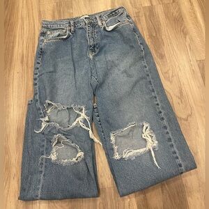 Forever 21 Ripped Baggy Jeans